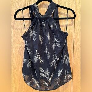Bishop + Young Anthropologie Brand NWT Esme Tie Neck Top Women’s XS Black